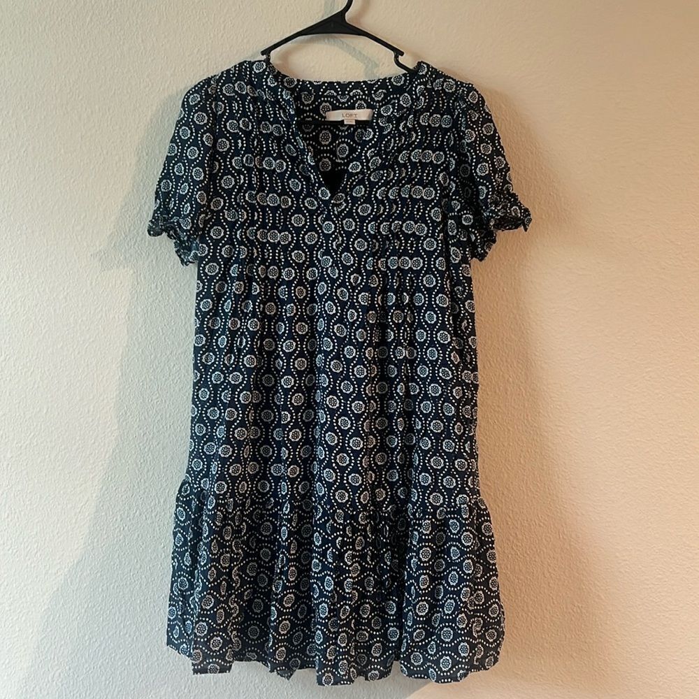 Pintucked Flounce Dress